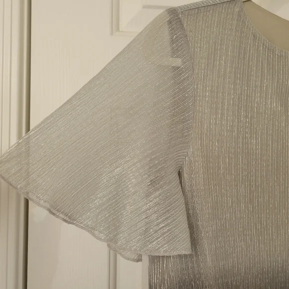 Show Me Your Mumu Size Small Jenner Dress Micro Pleat Silver Ombre - Picture 3 of 13